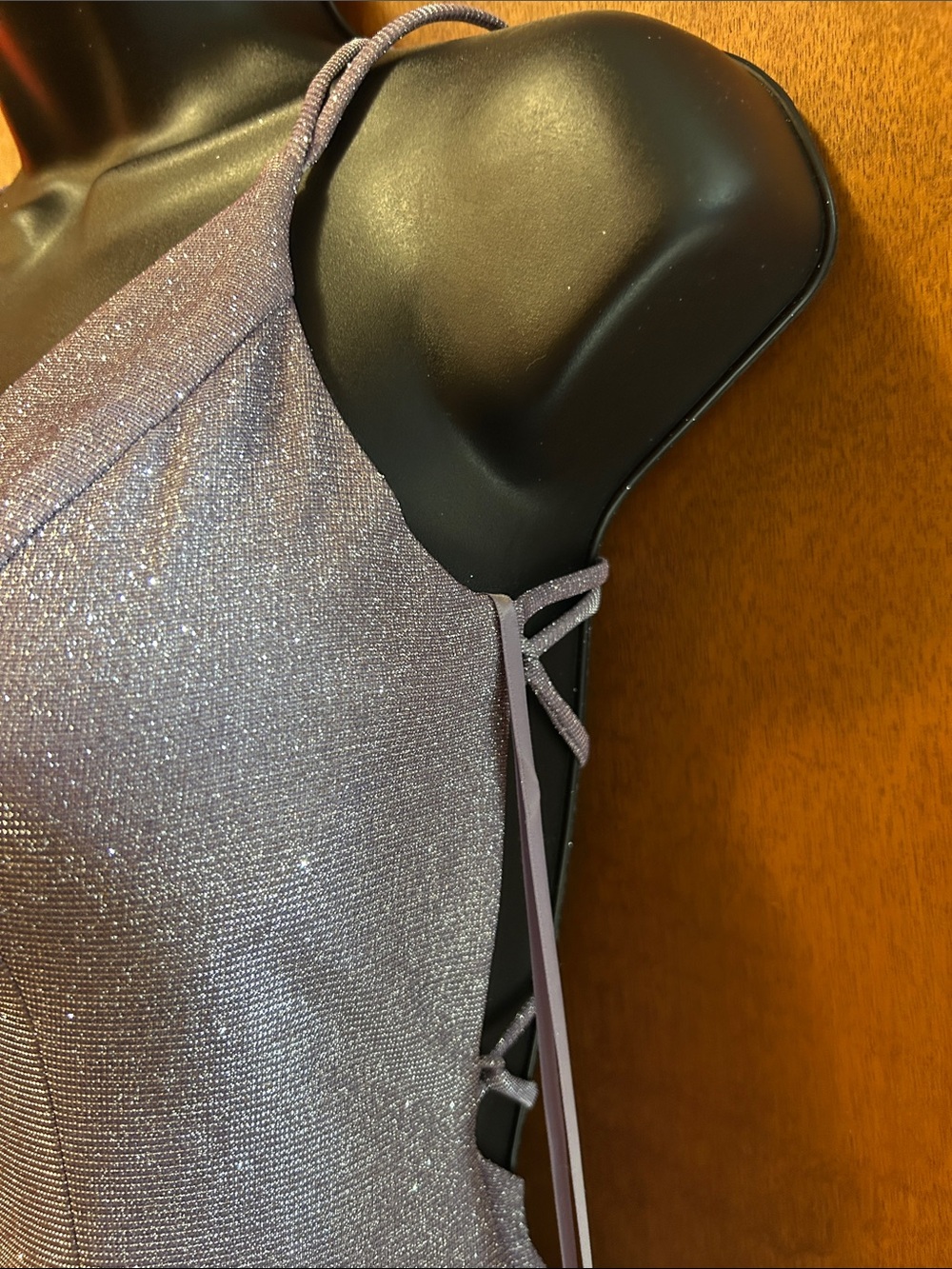 Sparkle V-Neck Lavender Special Occasion Gown - Picture 5 of 10
